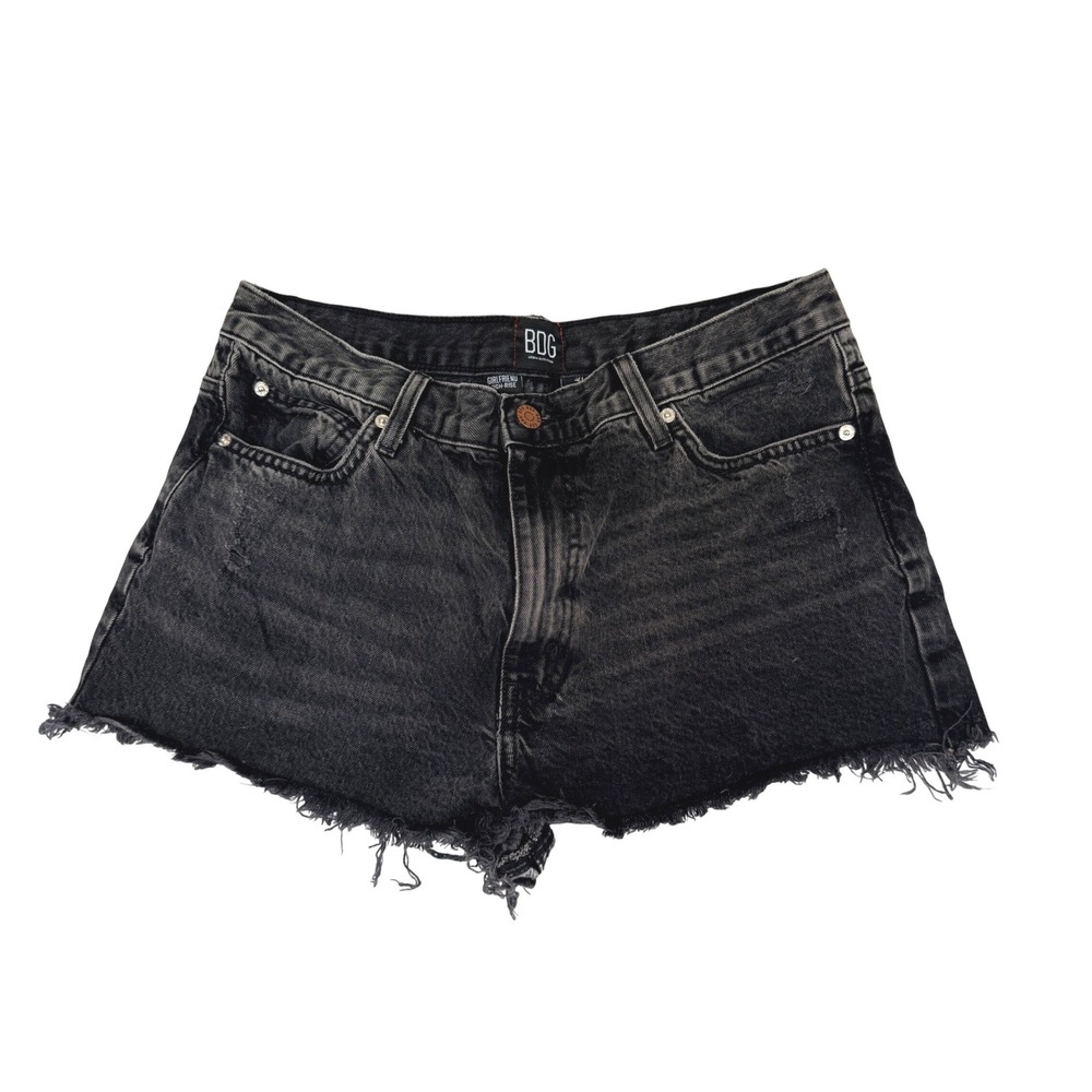 BDG Urban Outfitters Girlfriend High Rise Denim Shorts Washed Black Size 30